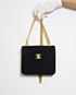 Velvet Chain CC Evening Bag, &pound;700, Handbags, Black, Front view